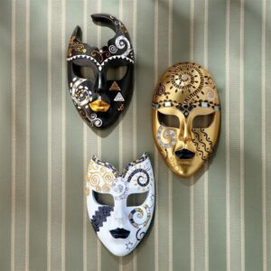 Design Toscano QL910428 4 1/2 Inch Modern Mardi Gras Masks, Set of 3