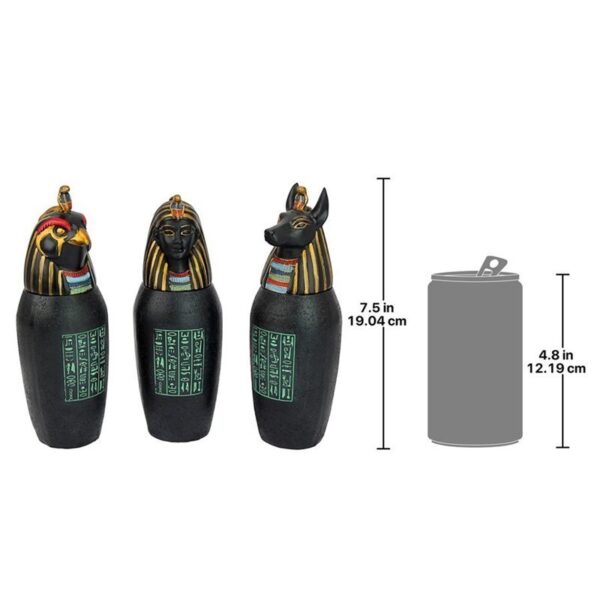 Design Toscano QL912318 2 1/2 Inch Canopic Jars of The Pharaohs Tomb, Set of 3