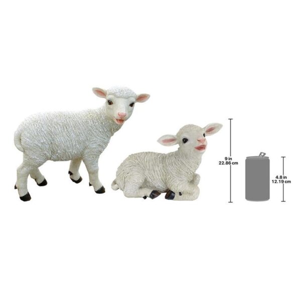 Design Toscano QL957573 15 Inch Yorkshire Lambs, Set of 2