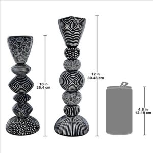 Design Toscano QL9655 3 1/2 Inch Tribal Funk Contemporary Candle Holder Set