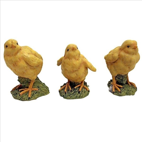 Design Toscano QM12335 3 1/2 Inch Hatching Chicks Baby Chicken Statues