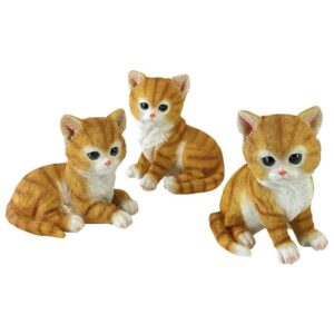 Design Toscano QM1241550 5 Inch Tabby Kitten Statues, Set of 3