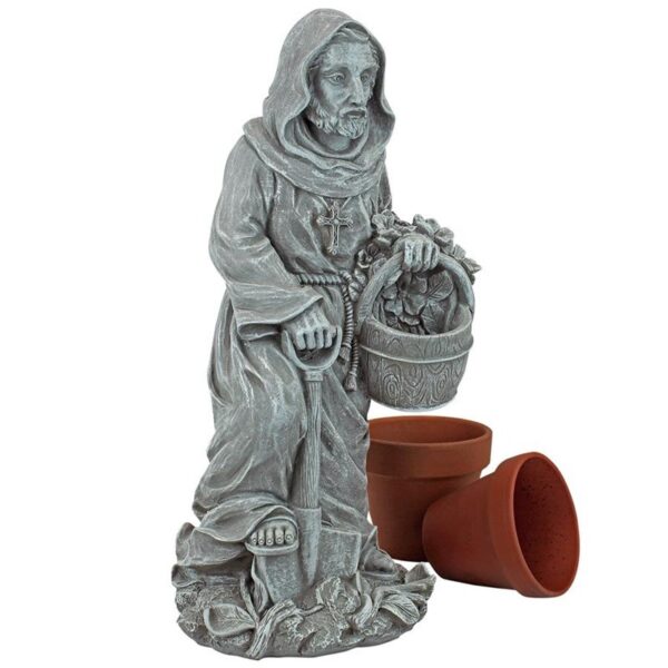 Design Toscano QM13003 7 Inch Small St Fiacre Gardeners Patron Statue