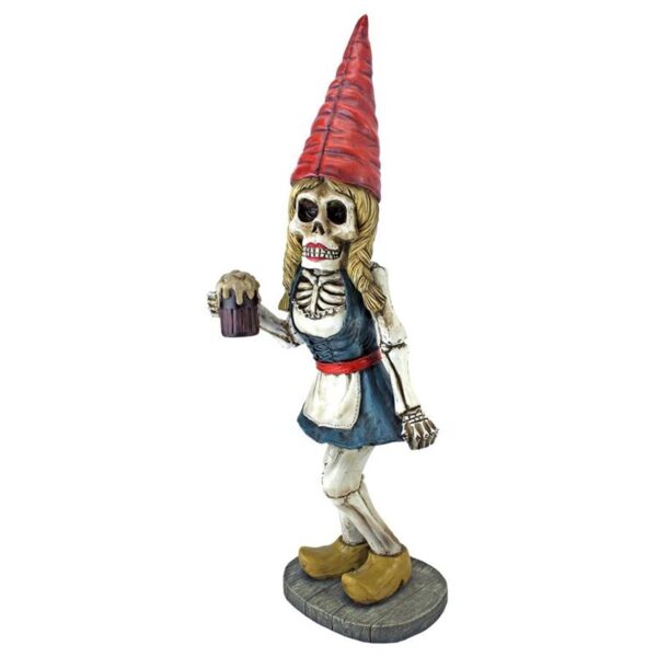 Design Toscano QM14019 6 1/2 Inch Oktoberfest Gerta Skeleton Gnome Statue