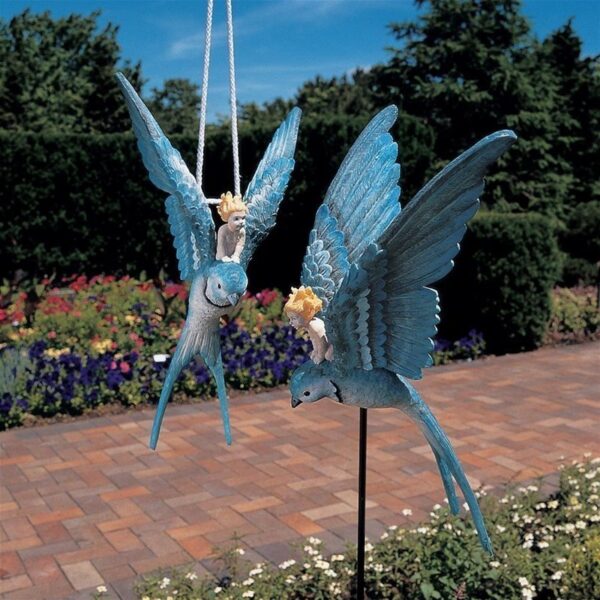 Design Toscano QM14024 6 Inch Thumbilina Fairy on Bird with Stake