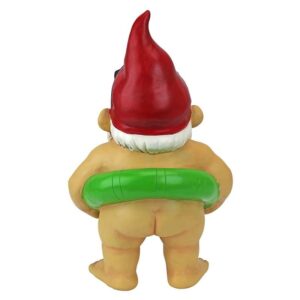 Design Toscano QM16035 7 1/2 Inch Pool Party Pete Naked Gnome Statue