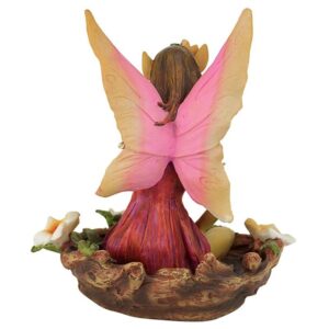 Design Toscano QM175892 7 Inch Fairy of Acorn Hollow Statue - Red