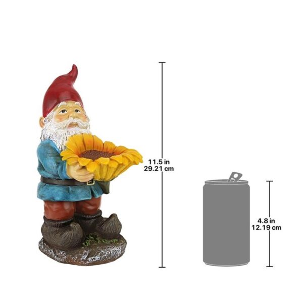 Design Toscano QM19474 6 Inch Sunflower Sammy Gnome Statue