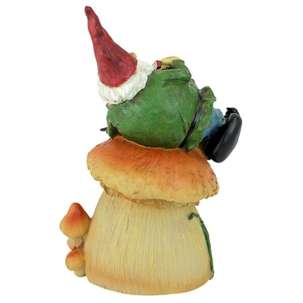 Design Toscano QM20860 7 1/2 Inch Gnomes Frog House Garden Statue