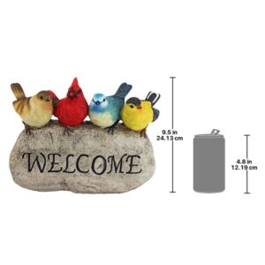 Design Toscano QM21001 12 Inch Birdy Welcome Garden Stone, Large