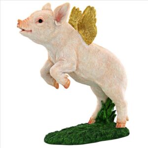 Design Toscano QM21005 11 1/2 Inch When Pigs Fly Flamboyant Farm Statue