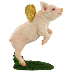 Design Toscano QM21005 11 1/2 Inch When Pigs Fly Flamboyant Farm Statue