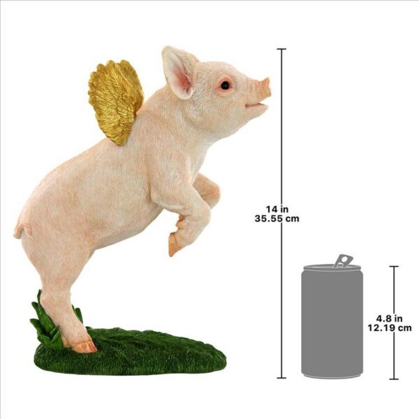 Design Toscano QM21005 11 1/2 Inch When Pigs Fly Flamboyant Farm Statue