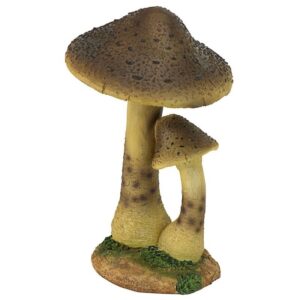 Design Toscano QM223001 7 1/2 Inch Mystic Forest Tan Mushrooms Statue