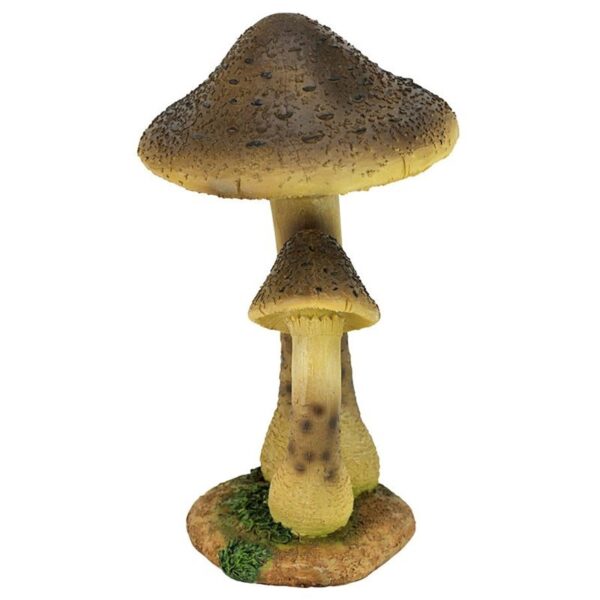 Design Toscano QM223001 7 1/2 Inch Mystic Forest Tan Mushrooms Statue