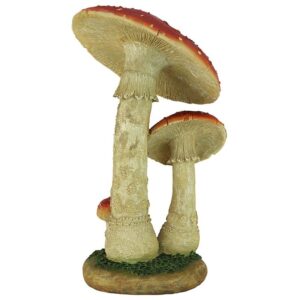 Design Toscano QM223021 7 1/2 Inch Mystic Forest Red Mushrooms Statue