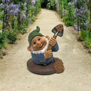 Design Toscano QM2469600 8 1/2 Inch Shoveling Sam the Garden Gnome Statue