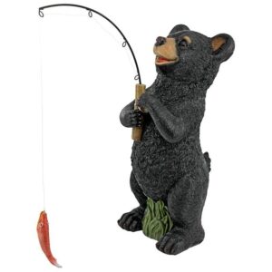 Design Toscano QM2703200 6 1/2 Inch Fishing Black Bear Statue