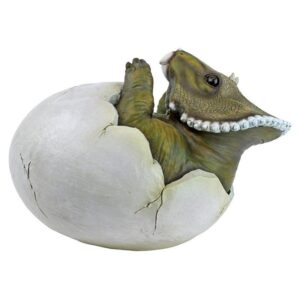 Design Toscano QM2728100 8 Inch Baby Triceratops Dino Egg Statue