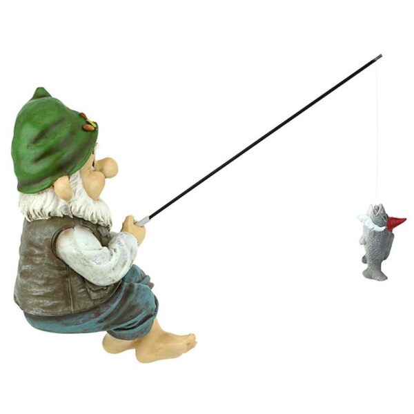 Design Toscano QM2806500 4 Inch Ziggy the Fishing Gnome Sitter Statue