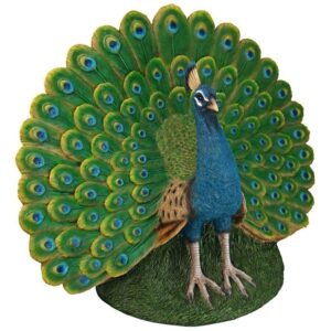 Design Toscano QM2876100 24 Inch Peacock Plumage Garden Statue