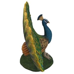 Design Toscano QM2876100 24 Inch Peacock Plumage Garden Statue