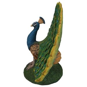 Design Toscano QM2876100 24 Inch Peacock Plumage Garden Statue