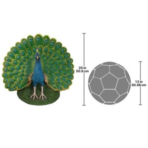 Design Toscano QM2876100 24 Inch Peacock Plumage Garden Statue