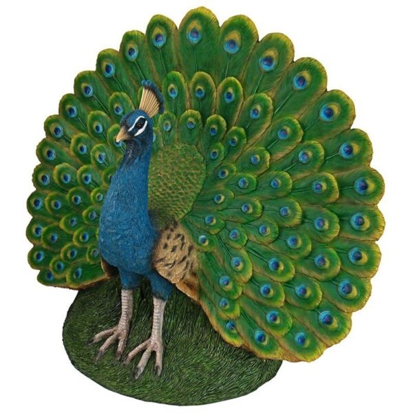 Design Toscano QM2876100 24 Inch Peacock Plumage Garden Statue