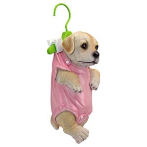 Design Toscano QM2928300 5 1/2 Inch Hanger Hound Labrador Retriever Hanging Puppy Dog Statue - Multicolor