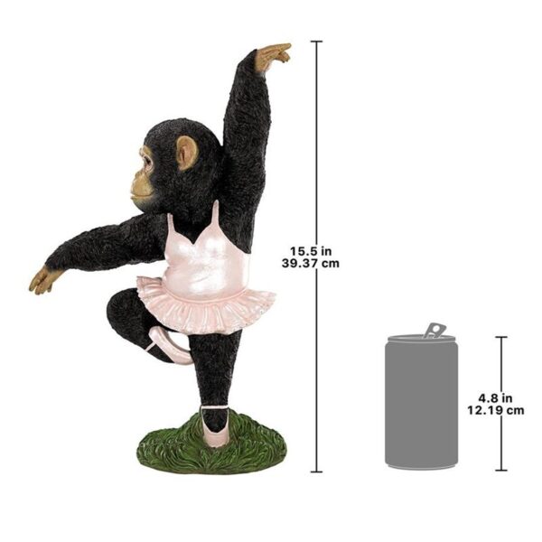 Design Toscano QM3146600 10 1/2 Inch Chimp Doing Ballet in Pink Tutu