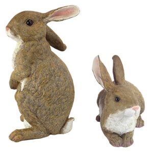 Design Toscano QM6200861 Set of Bahsful and Hopper Bunny Statues