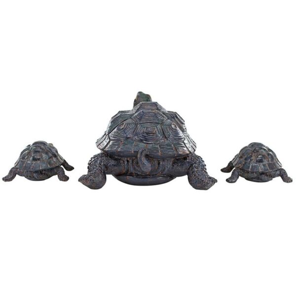 Design Toscano QM6440420 8 Inch Turtle Tribe Garden Statues