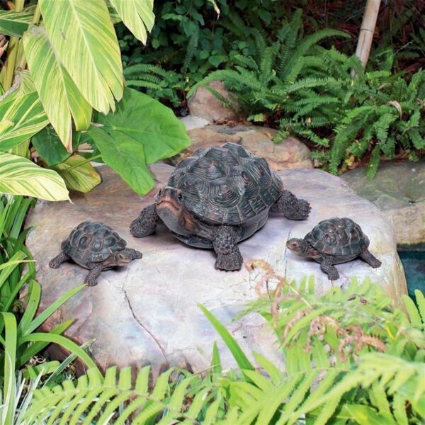 Design Toscano QM6440420 8 Inch Turtle Tribe Garden Statues