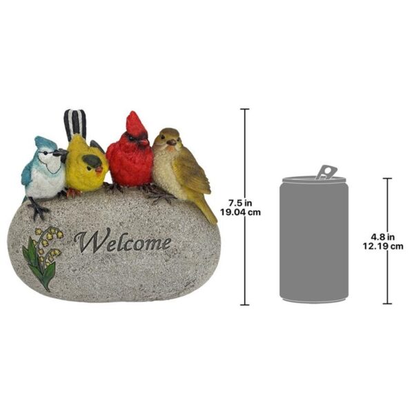 Design Toscano QM7512040 8 1/2 Inch Birdy Welcome Garden Stone Statue Medium