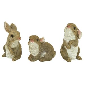 Design Toscano QM92008 3 Inch Baby Bunny Rabbit Den Statues, Set of 3