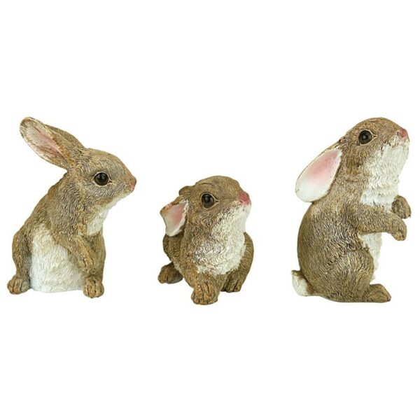 Design Toscano QM92008 3 Inch Baby Bunny Rabbit Den Statues, Set of 3