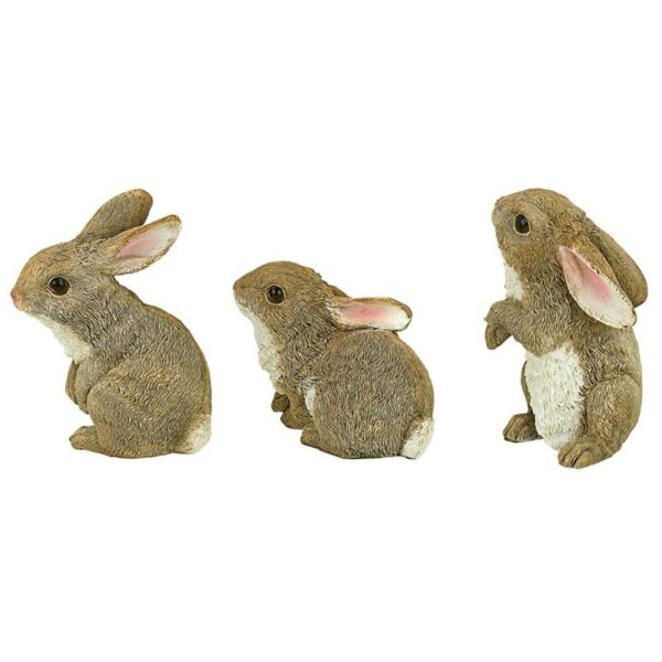 Design Toscano QM92008 3 Inch Baby Bunny Rabbit Den Statues, Set of 3