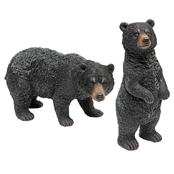 Design Toscano QM924217 5 Inch Set of Walking and Standing Black Bear