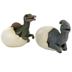 Design Toscano QM9282470 13 Inch Parasaurolophus and Spinosaurus Eggs, Set of 2