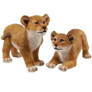 Design Toscano QM9287 8 Inch Lion Cubs of the Sahara, Set of 2