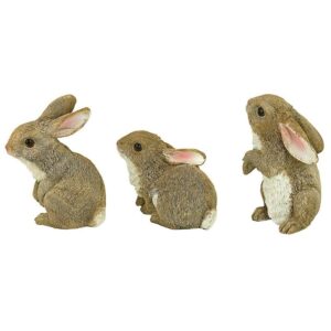 Design Toscano QM992008 3 Inch Baby Bunny Den Statue, Set of 6