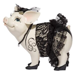 Design Toscano QS2810 7 Inch Lace and Lard Madame Pig Statue