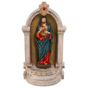 Design Toscano QS282313 7 Inch Sacred Heart of Jesus Niche Font