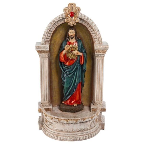 Design Toscano QS282313 7 Inch Sacred Heart of Jesus Niche Font