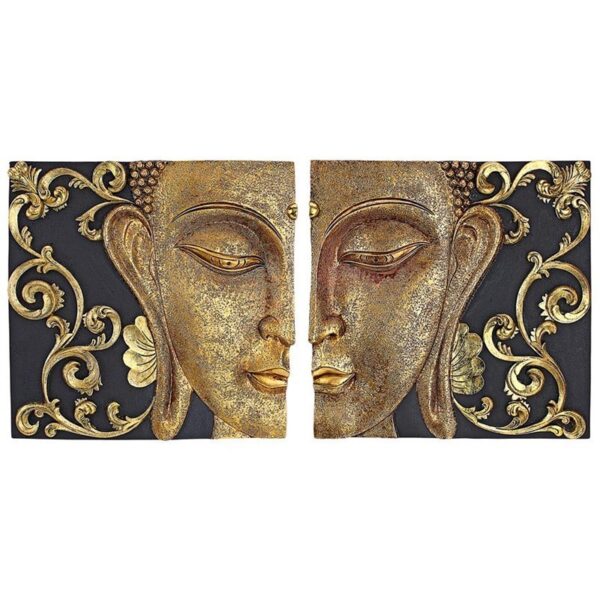 Design Toscano QS29068 10 1/2 Inch Mirrored Nirvana Dual Buddha Plaques