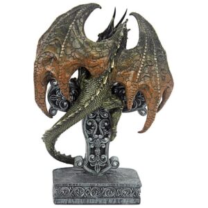 Design Toscano QS293441 7 Inch Druid Dragon of Mythic Prophecy Statue