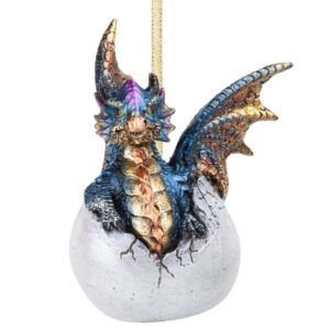 Design Toscano QS294042 2 1/2 Inch Hard Boiled Dragon Hatchling Holiday Ornament