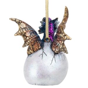 Design Toscano QS294042 2 1/2 Inch Hard Boiled Dragon Hatchling Holiday Ornament