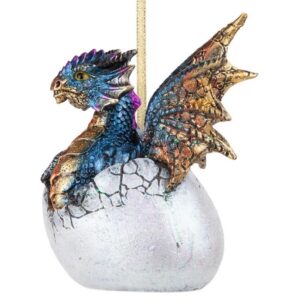 Design Toscano QS294042 2 1/2 Inch Hard Boiled Dragon Hatchling Holiday Ornament